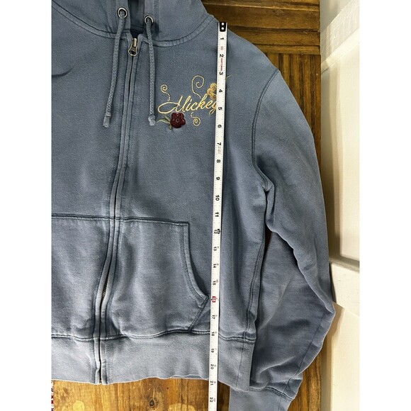 Disney Parks Full Zip Sweatshirt Hoodie Light Blue Mickey Mouse Womens Medium - Picture 8 of 8